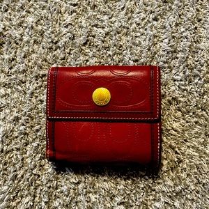 Coach Burgundy Small Wallet